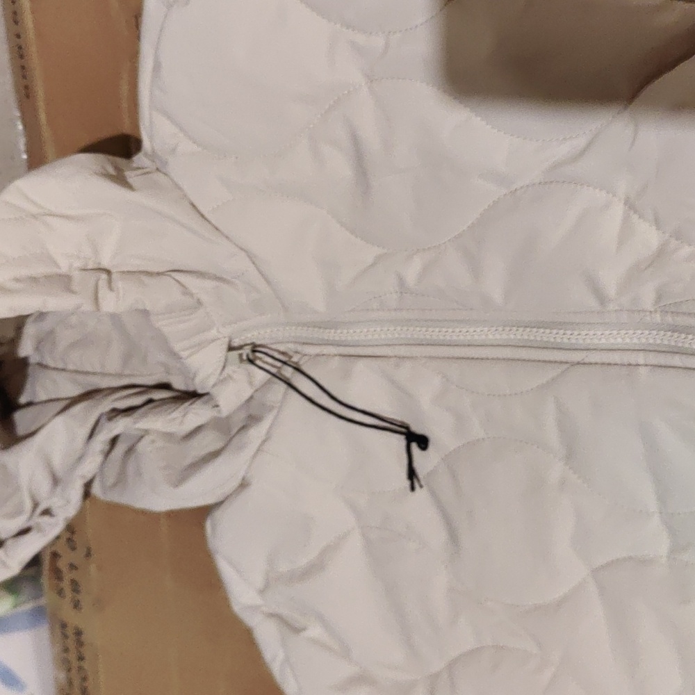 New!Mondetta Youth Quilted Jacket Cream Hooded Coat M 10/12 Cottage Core Y2K Out - Picture 10 of 11